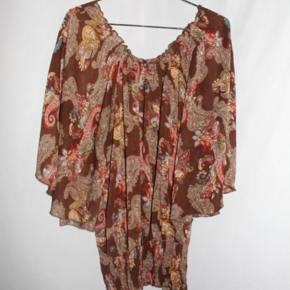 Sam & Max Paisley Blouse Size 1X